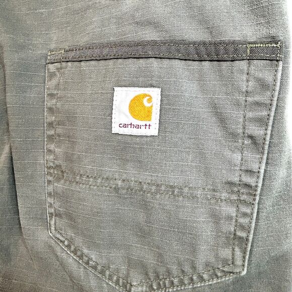 Vintage Carhartt Ripstop Relaxed Fit Green Tactical Cargo Pants 38 - Picture 8 of 10